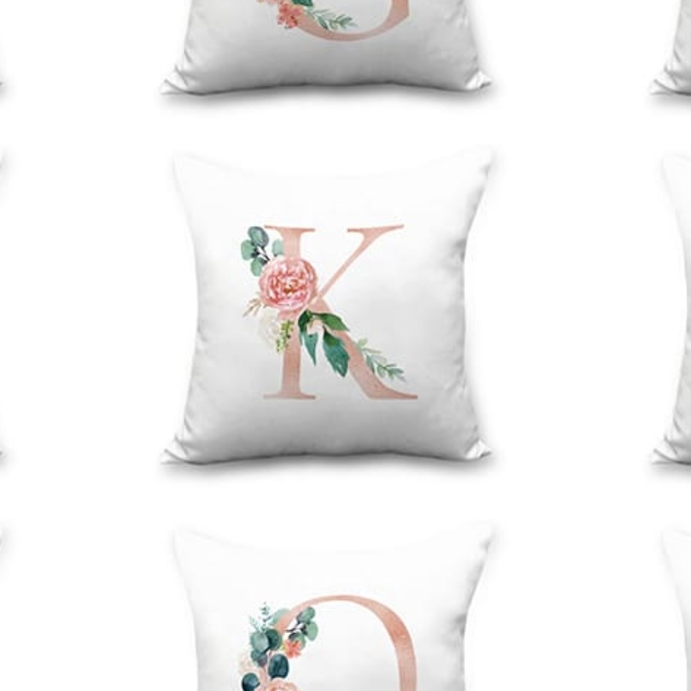 💟HOST PICK 🥳Set of 2 Pillows Buttery Soft Letter K Floral